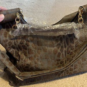 Grey animal print purse - never used